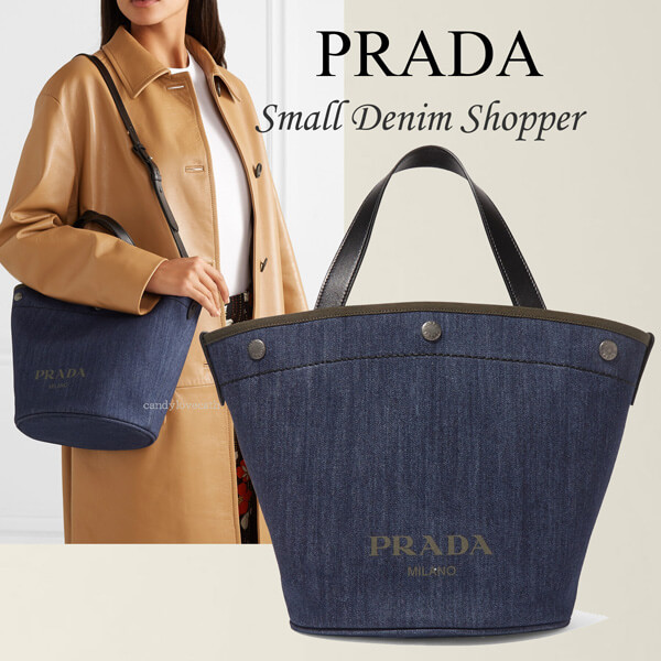  19AW PRADA プラダスーパーコピー ロゴ入り デニム ショッパー ミディアム 1BG242 OOO 2BBV F0YFS